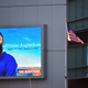 Signage of Nipsey Hussle is seen on the side of Los Angeles’ Staples Center prior to Hussle’s memorial service there on April 11, 2019.